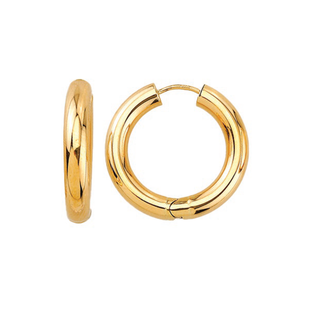 9ct Yellow Gold Hinged Hoop Earrings