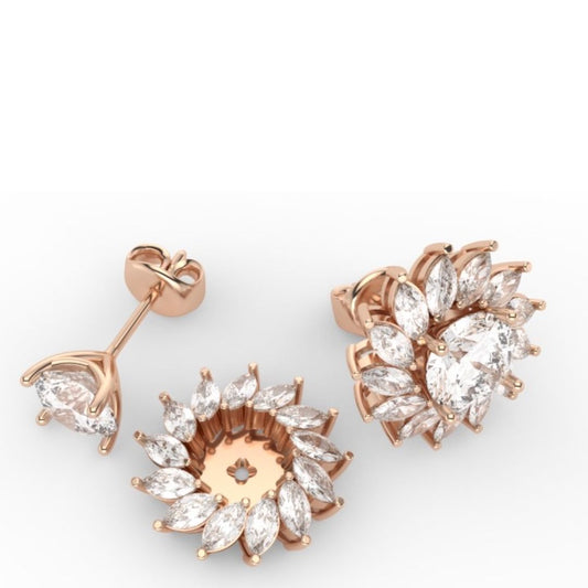 Alchemy 9ct Gold 9mm Moissanite Stud & Jacket